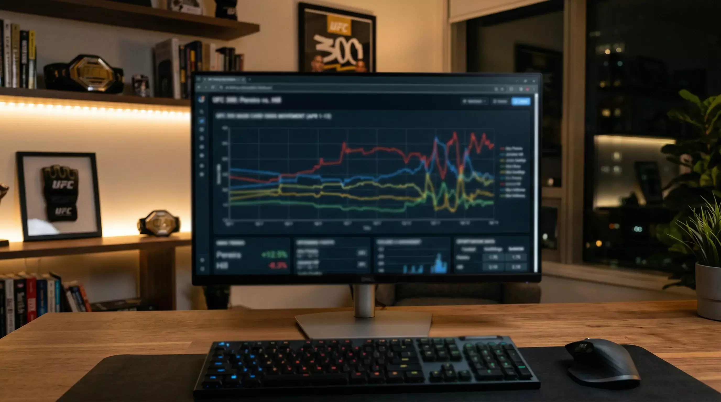 Gráfico mostrando movimiento de líneas de cuotas UFC a lo largo del tiempo